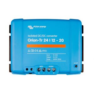 Victron energy	 Orion-Tr 24/12-9A (110W) avec isolation galvanique (Ampérage : 30 a)