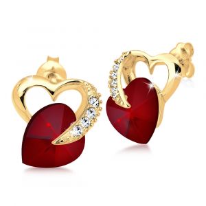 Elli - Elli Boucles d'Oreilles Herz Liebe Kristalle 925 Silber Honey d'oreilles 1 unité