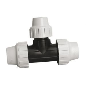 Somatherm Té 90° polypropylène ACS pour Tube PE ou PEHD réduit au cente Ø50-Ø40-Ø50 -