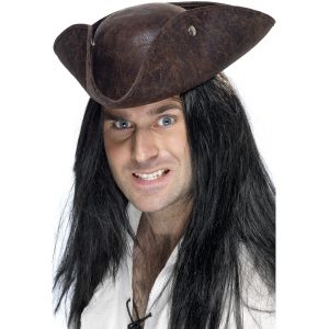 Image de Smiffy's Tricorne pirate marron adulte - Couleur Marron - Taille M