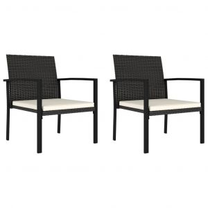 Image de VidaXL Chaises de salle ? manger de jardin 2 pcs R?sine tress?e Noir