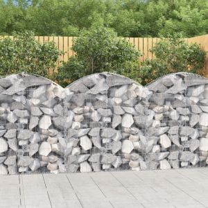 Image de VidaXL Panier de gabions arqué 100x30x100/120 cm Fer galvanisé