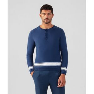 Image de Pull col henley en coton lin