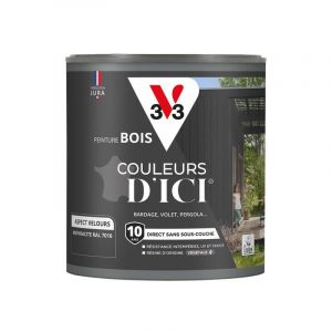 V33 Peinture bois extérieur Couleurs d'Ici V thracite Velours 0,5L - Anthracite