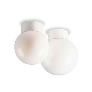 Firstlight Plafonnier globe à 1 ampoule sp rique en verre opale 60 W blanc, B22