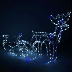 SPRINGOS Lumineux de Noël Renne et traîneau 288 LED 210 cm - blanc froid