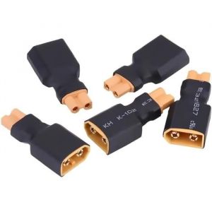 Set de 5 Adaptateurs de Batterie XT30 à XT60 Compatibilité avec Hélices RC & Modèles de Drone Conversion Facile, Performances Stables, Jaune, Plastique