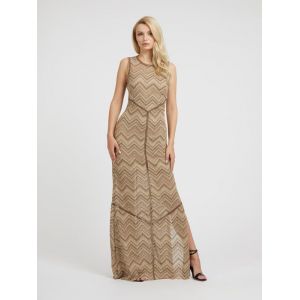 Guess Robe longue sans manches Janet à détails ajourés Beige - Couleur Beige - Taille M