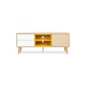 Privatefloor Meuble de TV buffet style scandinave Daven - Bois Jaune