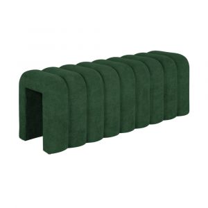 Sweeek - Banc, bout de lit blanc contemporain en tissu vert foncé