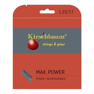 Kirschbaum Max Power Garniture Cordage de Tennis Gris 1,20 mm x 12 m