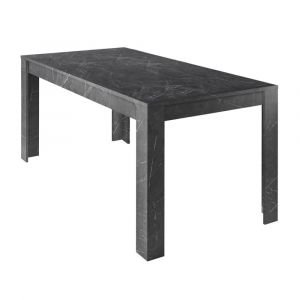 Table repas extensible aspect marbre gris anthracite