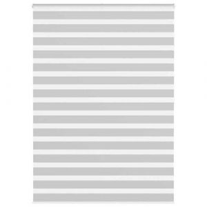VidaXL Store z&egrave;bre gris clair largeur du tissu 150,9 cm polyester, store &agrave; enrouleur z&eacute;br&eacute;, store z&eacute;br&eacute; pour fen&ecirc;tre, store 4014480