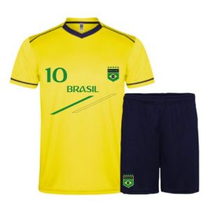 Ensemble Maillot Et Short Football Homme Inspir&eacute; Br&eacute;sil (Taille M,Couleur Jaune)