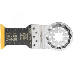 Fein Lame de scie E-Cut Long-Life bimétallique avec une longue durée de vie, lame de scie pour coupes profondes,1 Pce., Largeur 35 mm, Longueur 50 mm, Porte-outil Starlock, avec revêtement en titane