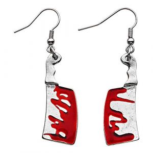 Image de Widmann Crochets d'oreilles hache sanglante, argent/rouge