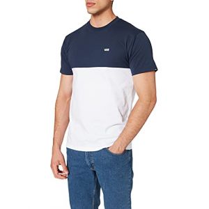 Vans Colorblock Tee T-Shirt, Blanc-Robe Blues, M Homme