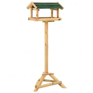 Image de VidaXL Mangeoire ? oiseaux et support 37x28x100cm Bois de sapin massif