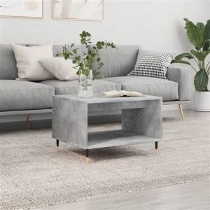 VidaXL Table basse gris béton 60x50x40 cm bois d'ingénierie