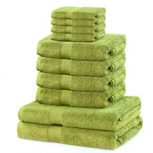 Lot de 4 Serviettes 30x50 cm + 4 Serviettes de Bain 50x100 cm + 2 Draps de Bain 70x140 cm Vert pomme