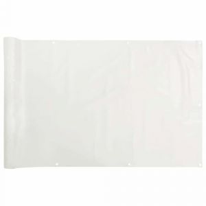 VidaXL Écran dIntimité de balcon Brise-Vue de Balcon avec Corde Clôture dIntimité Protection Terrasse Extérieur Blanc 4005512