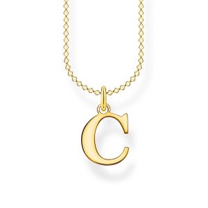 Thomas Sabo Chaîne lettre C or Argent sterling 925, doré or jaune 18 carats Jaune