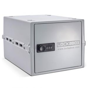 Lockabox One Boîte de rangement avec serrure à chiffres - Armoire à pharmacie verrouillable - Coffre-fort en polycarbonate - Résistant au réfrigérateur et au congélateur - 10,5 litres - 31 x 21 x 17 cm.