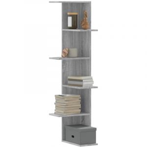 VidaXL Étagère d'angle murale sonoma gris bois d'ingénierie, étagère d'angle, étagère suspendue, étagère murale suspendue, 852632