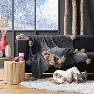 Plaid doux (150 cm) Snowy Gris