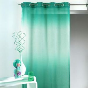 Image de Home maison Voilage en &eacute;tamine &agrave; imprim&eacute;s "tie and dye" (140x240 cm - Turquoise)