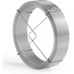 wiltec Rouleau de fil de jardin &oslash; 1,8mm x 50m Acier galvanis&eacute; Support 51m Cravate v&eacute;g&eacute;tale Fil de tensionGrillage Fil d'attache Support Plantes grimpantes