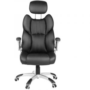 Si&egrave;ge De Bureau Pivotant Fauteuil Ergonomique Avec Accoudoirs Pliables Pi&egrave;tement En &Eacute;toile En Nylon Charge Maximale 150 Kg Noir Helloshop26 12_0007403