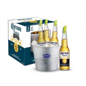 Corona Seau &agrave; bi&egrave;res et 4 bouteilles