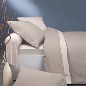 Origin Parure bicolore en bambou lin/crème 140x200
