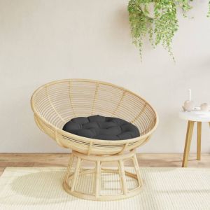 VidaXL Coussin rond noir &Oslash; 60 x11 cm tissu oxford