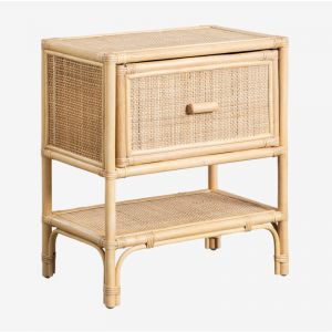 Table de chevet en rotin Yivisc SKLUM Bois Naturel 55 cm