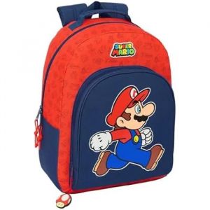 Super Mario School Bag Trick Red Dark blue 32 x 42 x 15 cm