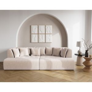 Canapé droit 4 places en beige