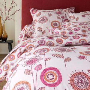 Drap plat coton FIFTY ROSE - rose