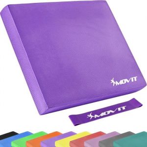 Image de MOVIT Balance Pad Tapis d'entaînement Coussin d'équilibre violet avec bande d´entraînement