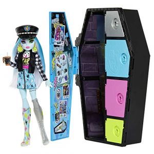 Monster High Coffret Monstrueux Secrets Frankie Stein Avec Poup&eacute;e, Habillage, Casier Et Plus De 19 Accessoires, Jouet Enfant, D&egrave;s 4 Ans, HKY62