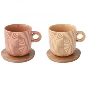 Easy life Coffret 2 tasses à thé en porcelaine terracotta 25 cl