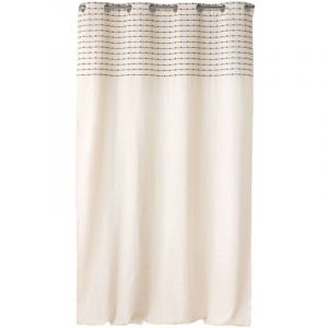 Douceur d'int&eacute;rieur - Rideau &agrave; &oelig;illets CANNA - Coton recycl&eacute; GRS - 140 x 240 cm - Ecru - CANNA Douceur d'int&eacute;rieur