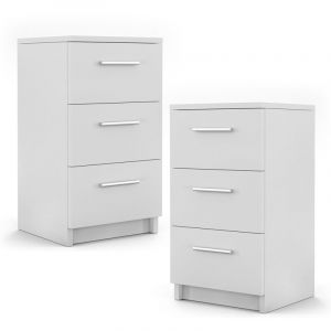 Table De Chevet Vicco Commode Lit Boxspring Table De Nuit 66 Cm Blanc