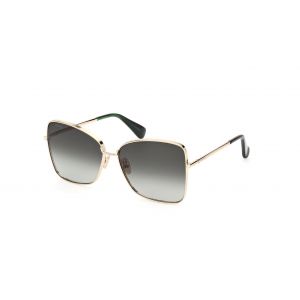 Max Mara Femme MM0097 MENTON1 32P Lunettes de soleil Métal Or Vert Papillon Normale