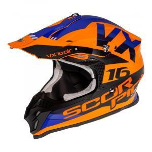 Scorpion Exo Casque cross Scorpion VX-16 Air X-Turn Mat orange/bleu- XL