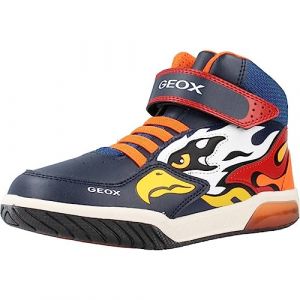 Geox J Inek Boy Basket, Navy Orange, 33 EU