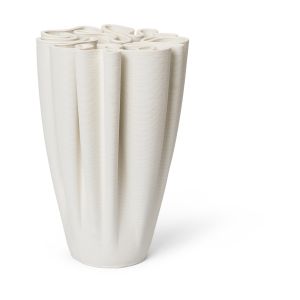 Ferm Living Vase organique en grès blanc Dedali