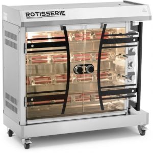 Royal Catering Rôtissoire professionnelle 4 broches avec éclairage et roues 32 kg 8000 w