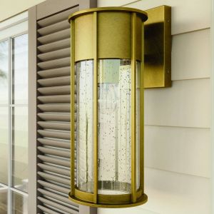 Elstead Camillo Lanterne murale d'extérieur moyenne 1 lumière peinte en laiton naturel IP44